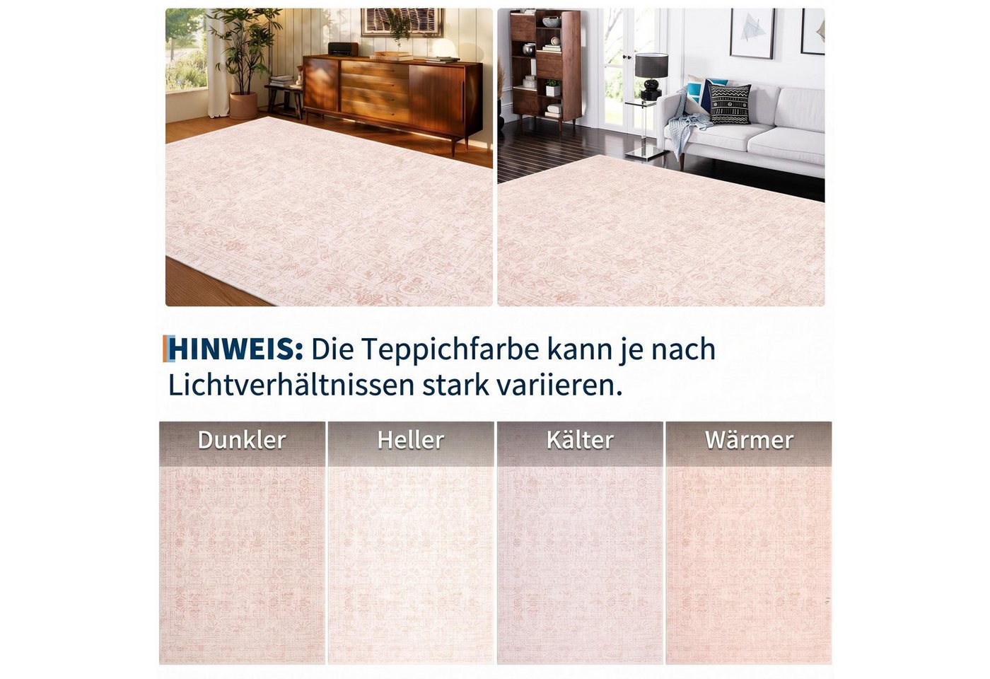 GarveeMore Teppich Teppich im Perser-Stil aus 100 % Polyester, pflegeleicht, für Wohnzimmer & Schlafzimmer Bild 4