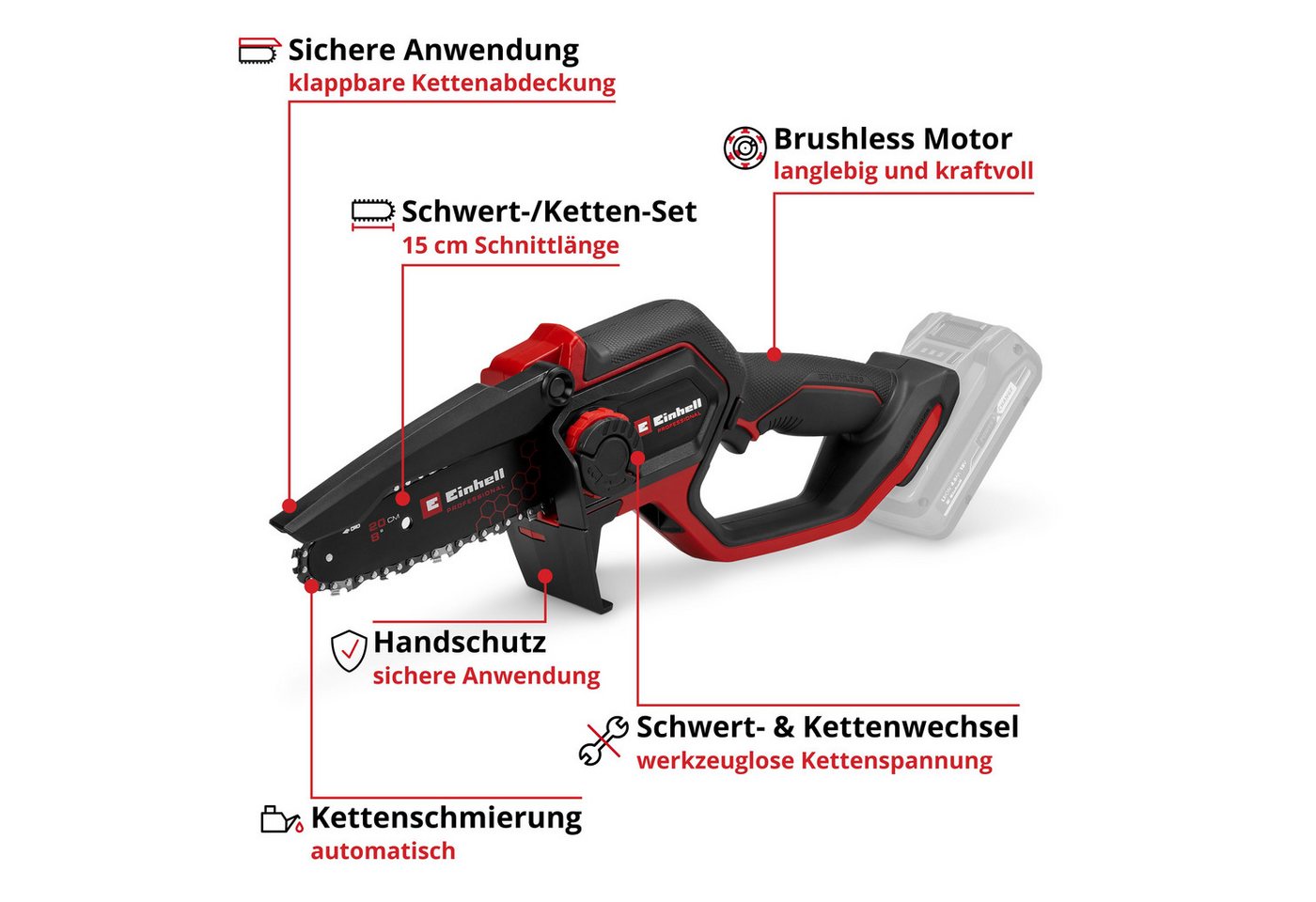 Einhell Akku-Kettensäge GP-PS 18/20 Li BL Kit
