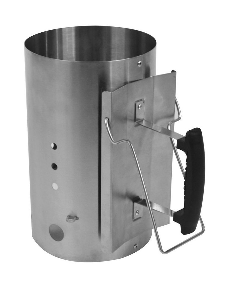 Dehner Grillbesteck-Set Anzündkamin für Holzkohle, Ø 19.4, Höhe 30.7 cm, aus pulverbeschichtetem Stahl, wasserabweisend, anthrazit Bild 2