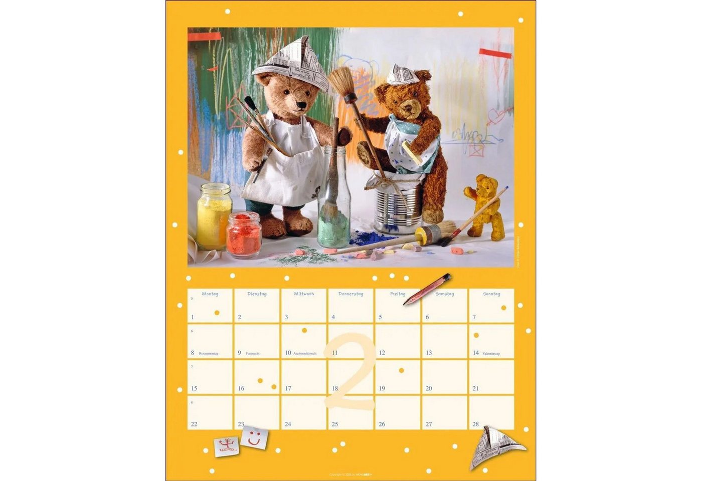 Wandkalender Teddybären Kalender 2027 Bild 2