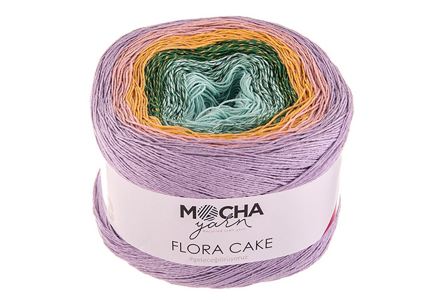 mochayarn 2 x 250g Farbverlaufsgarn Flora Cake Häkelwolle, 900 m, FLO28 mint-grün-gelb-flieder Bild 3