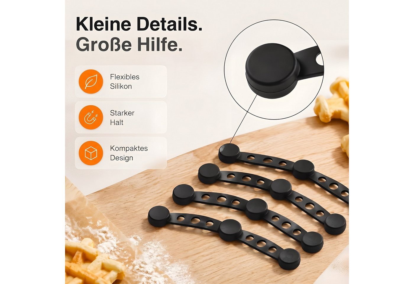 SURFOU Backpapier 12 Stück Heißluftfritteuse Airfryer Magnete für Backpapier, - Silikon Magnete für Airfryer Backpapier Befestigungsschnalle