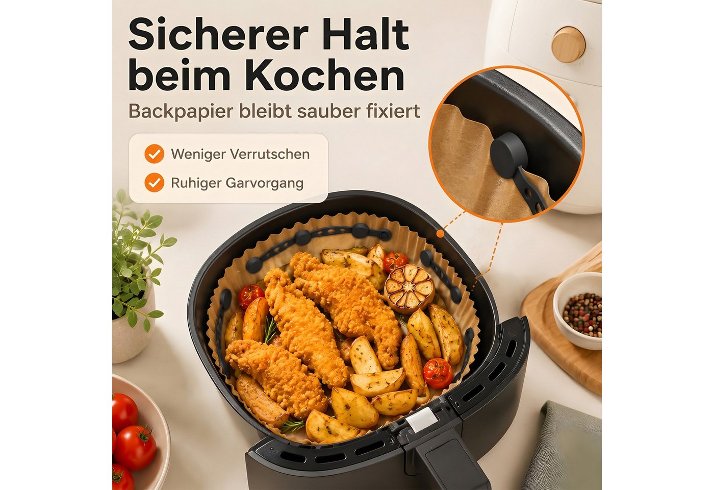 SURFOU Backpapier 12 Stück Heißluftfritteuse Airfryer Magnete für Backpapier, - Silikon Magnete für Airfryer Backpapier Befestigungsschnalle Bild 3