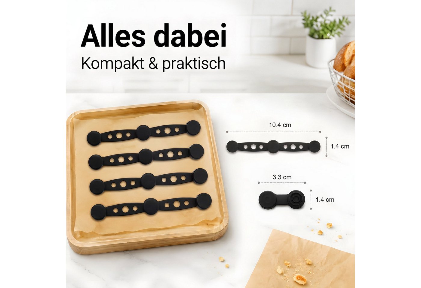 SURFOU Backpapier 12 Stück Heißluftfritteuse Airfryer Magnete für Backpapier, - Silikon Magnete für Airfryer Backpapier Befestigungsschnalle Bild 4