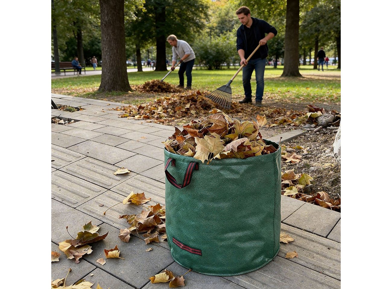 shop'n smile ideoon Gartensack XL Gartenabfallsack 272L: Faltbarer, stabiler Grünsack mit Doppelboden, (2-tlg), Ideal für die Sammlung von Laub und Rasenschnitt Bild 5