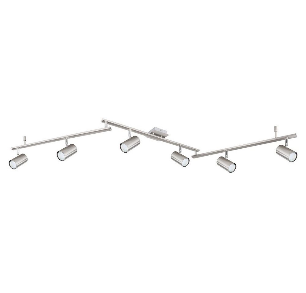 GLOBO LIGHTING Deckenspot, Leuchtmittel nicht inklusive, Deckenlampe Wohnzimmerleuchte Spots beweglich Metall nickel L 180 cm