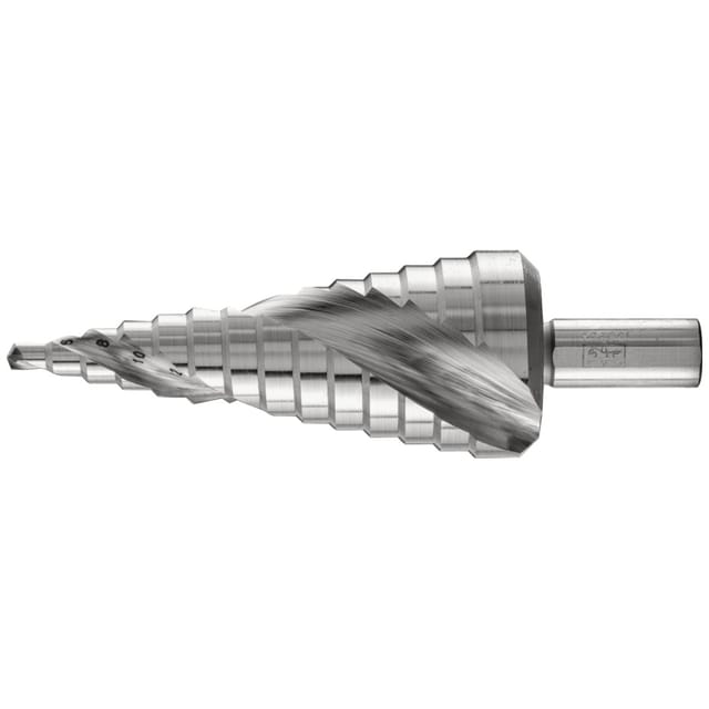 PFERD 25201038 - Stufenbohrer, HSS, 14 Bohrstufen Ø 4-30mm, 3-Flächenschaft-Ø 10m