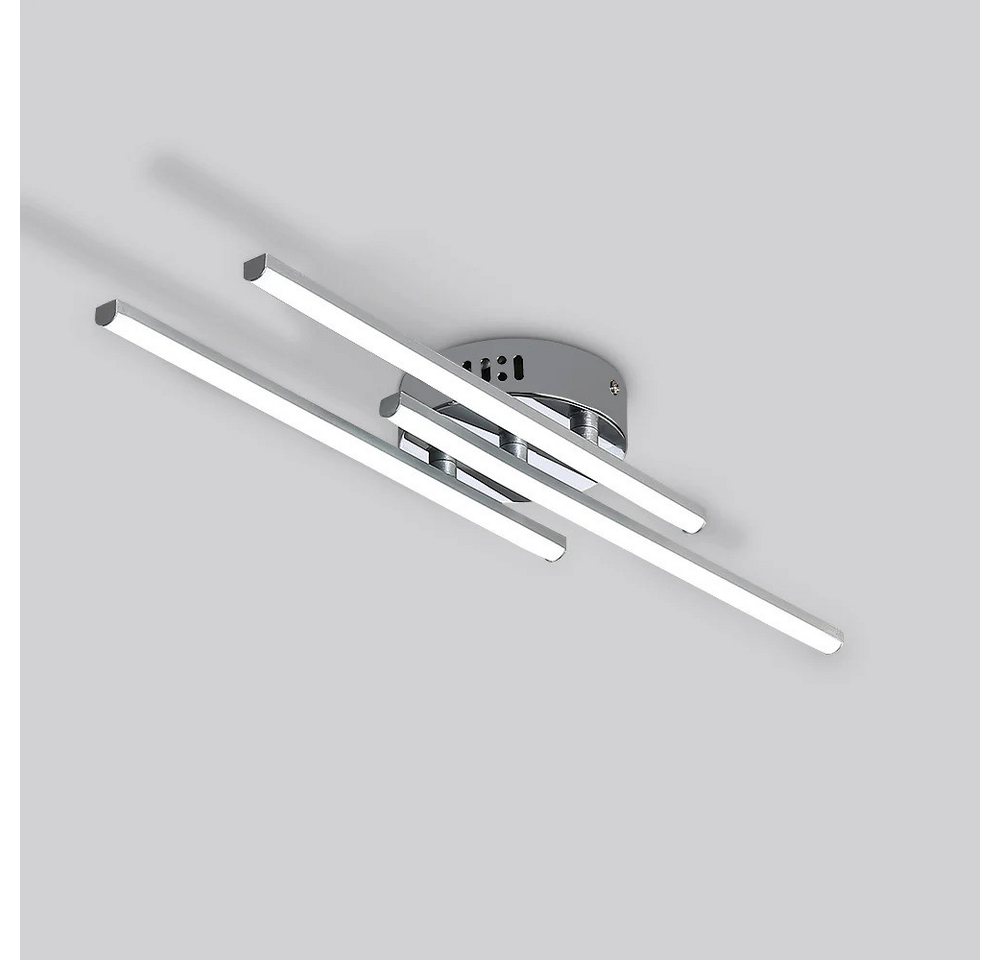 Riserva LED Deckenleuchte Moderne LED Deckenleuchte mit 3 Streifen Silber 18W 6000K Kaltweiß Bild 2