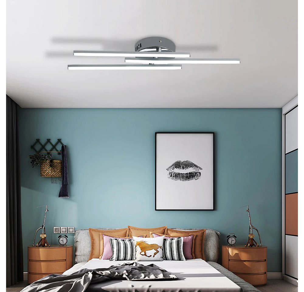 Riserva LED Deckenleuchte Moderne LED Deckenleuchte mit 3 Streifen Silber 18W 6000K Kaltweiß Bild 3