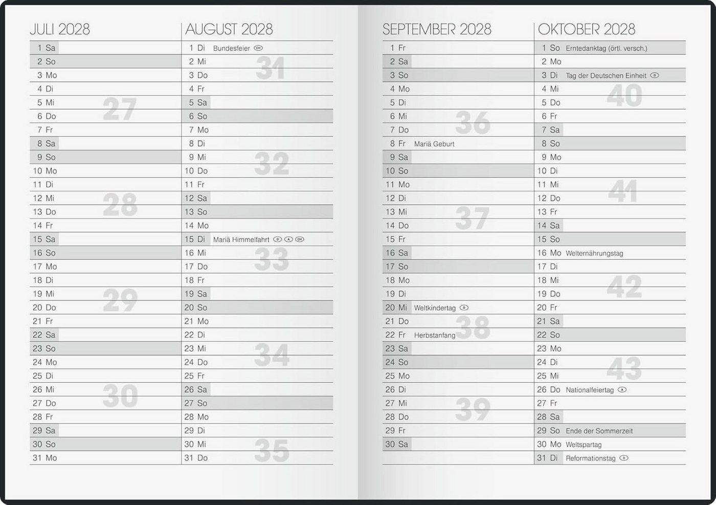 BRUNNEN Taschenkalender BRUNNEN 1073115027 Taschenkalender Mod. 731 2027 "Sunbeds" A6, Papier Bild 2