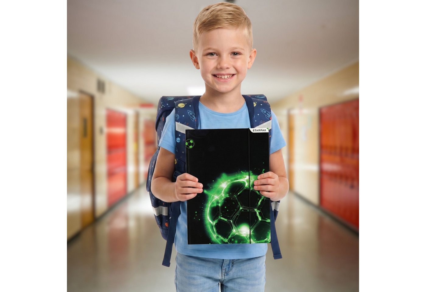 Sarcia.eu Konferenzmappe Fußball-Schulmappe A4 mit Gummiband für Jungen, Unterlagen Bild 2