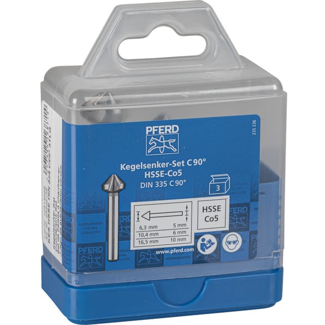 PFERD 25202155 - HSSE-Kegelsenker-Set 3-tlg. DIN 335 C 90° Ausführung Co5