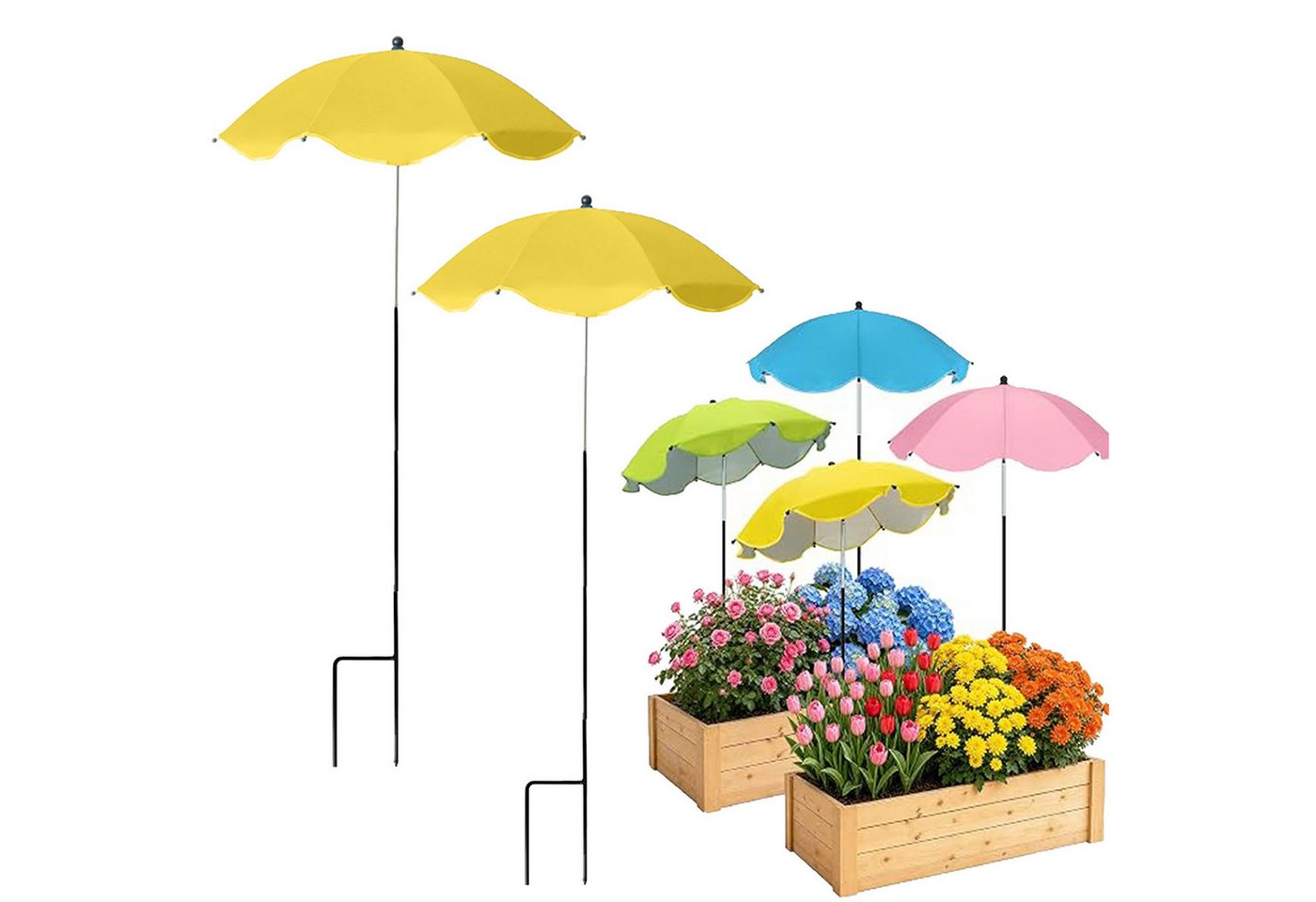 Mutig Sonnenschirm 2stk Pflanzenschirme für Outdoor Pflanzen, 103 cm Gartenpflanzenschirm, Sonnenschutz für Pflanzen, Topfpflanzen, Gartenbeete, großer Gartenschirm für Innenhöfe, Terrassen, Veranden, 60cm Pflanzenschirm, höhenverstellbar, Sonnenschutz für Pflanzen Bild 5