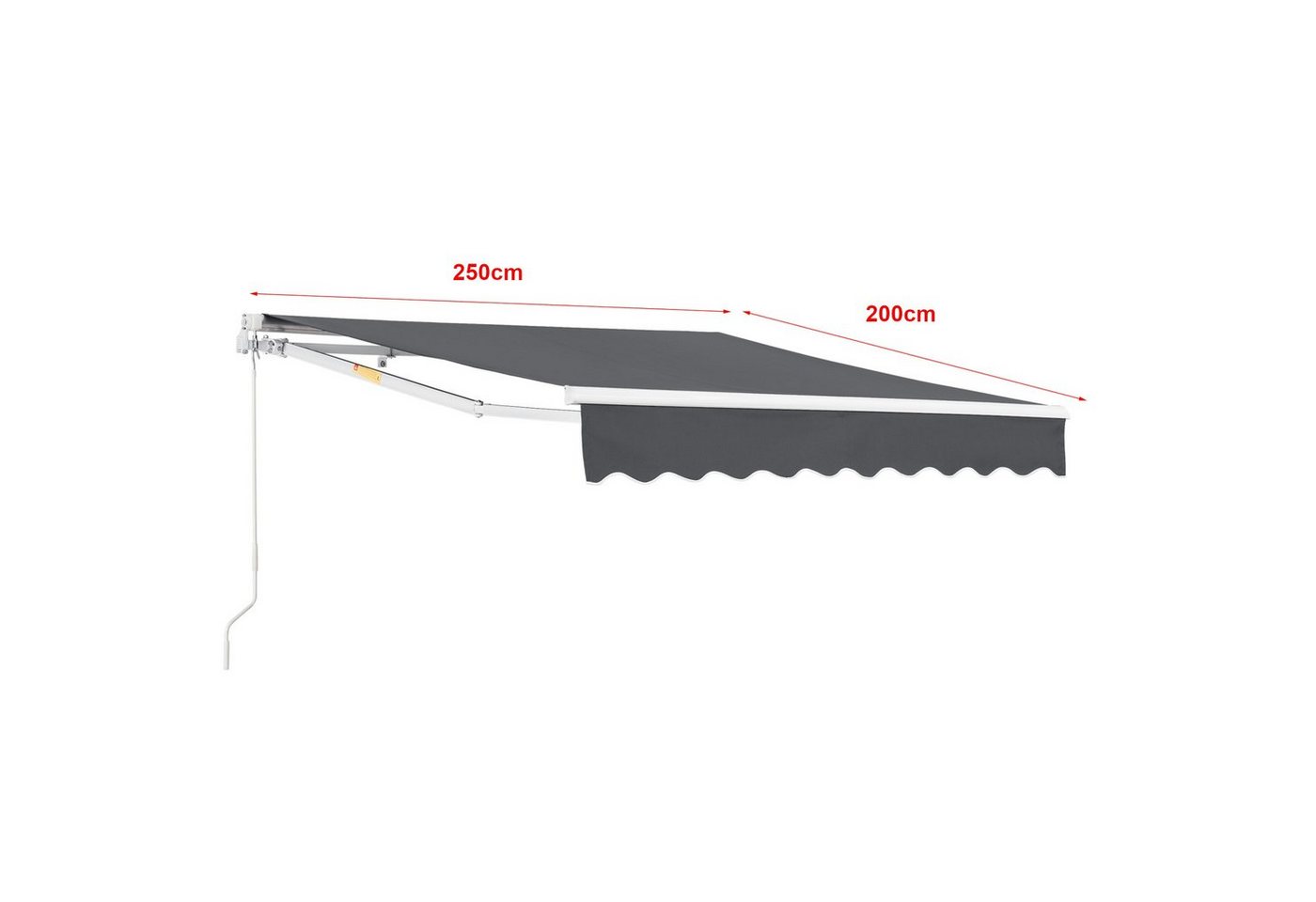en.casa Gelenkarmmarkise »Bitonto« Aluminiumgestell 250 x 200 cm Dunkelgrau