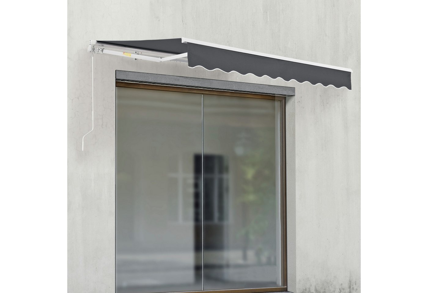 en.casa Gelenkarmmarkise »Bitonto« Aluminiumgestell 250 x 200 cm Dunkelgrau Bild 3