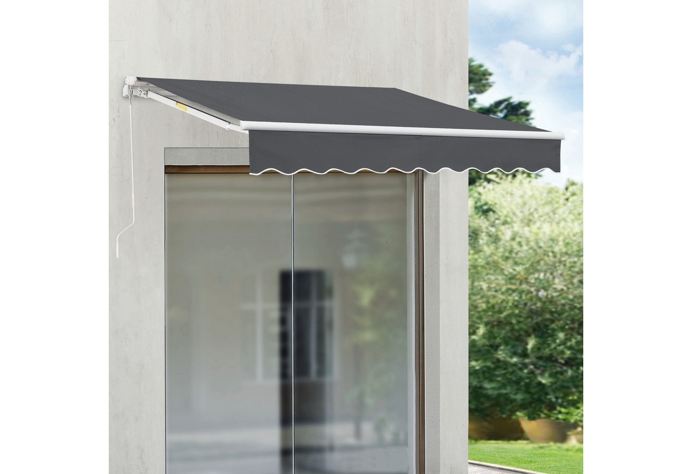 en.casa Gelenkarmmarkise »Bitonto« Aluminiumgestell 250 x 200 cm Dunkelgrau Bild 4