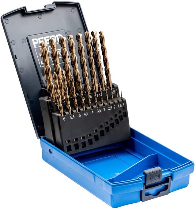 PFERD 25203703 - Spiralbohrer-Set 19-tlg. INOX HSSE N DIN 338
