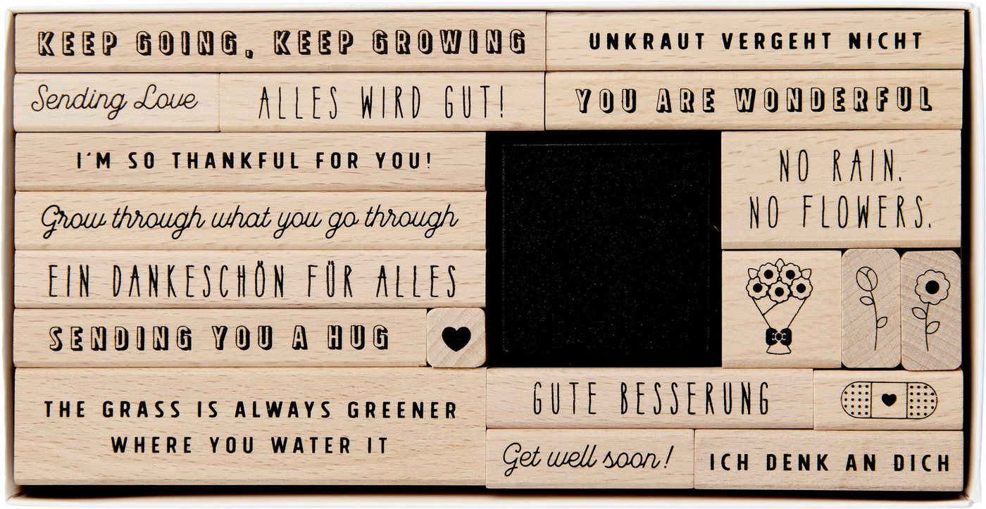 Rico Design Stempel XL Stempel-Set Alles wird gut!, 19 Stück