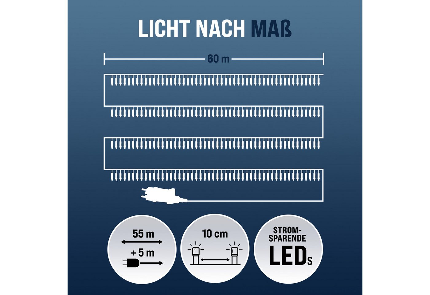 monzana Lichterkette, 200/400/600 LEDs warmweiß/kaltweiß/bunt Weihnachtsbaum