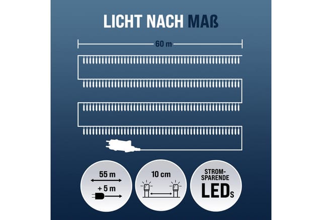 monzana Lichterkette, 200/400/600 LEDs warmweiß/kaltweiß/bunt Weihnachtsbaum