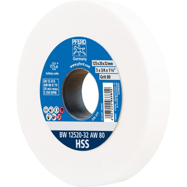 PFERD 39009698 - Schleifbockscheibe Ø 125x20mm Bohrung-Ø 32 mm A80