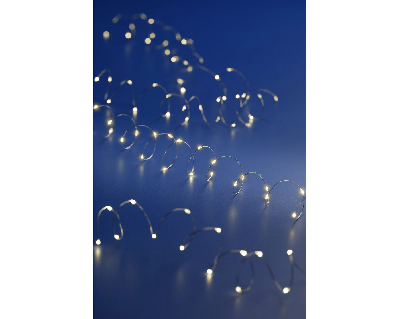 Lumineo LED-Lichterkette, LED Lichterkette mit Timer / Batteriebetrieb 495cm 100 LEDs Warmweiß Bild 2