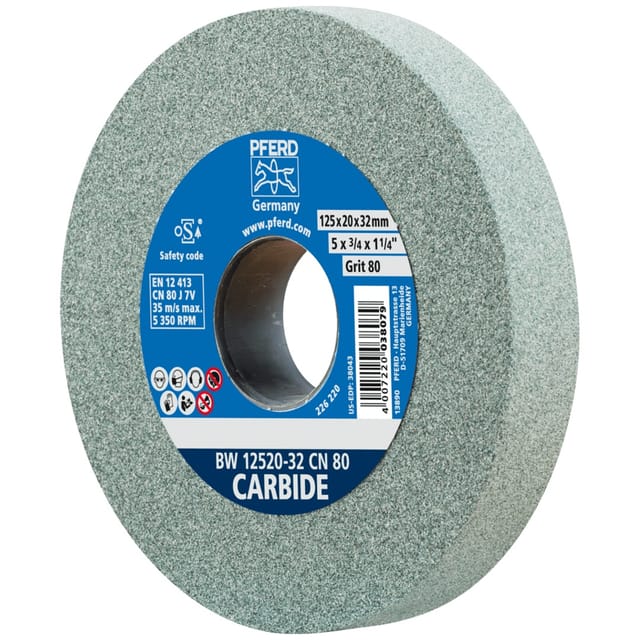 PFERD 39009723 - Schleifbockscheibe Ø 125x20mm Bohrung-Ø 32 mm SiC80