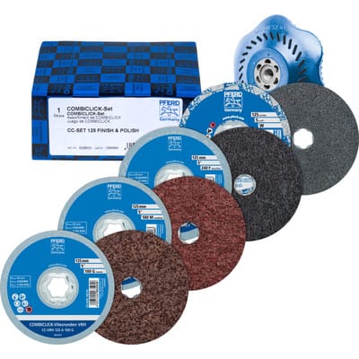 PFERD 42098003 - Vliesronden-Set Ø125mm mit Stützteller