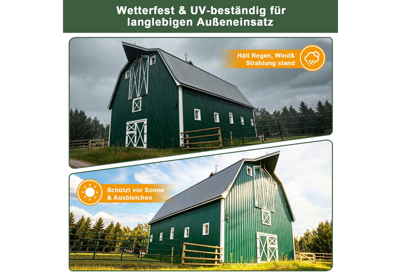 Clanmacy Wellplatte ASA Wellplatten 5er Set Dunkelgrün 117 x 93 cm 1,5 mm für Gartenhaus, (5-St) Bild 2