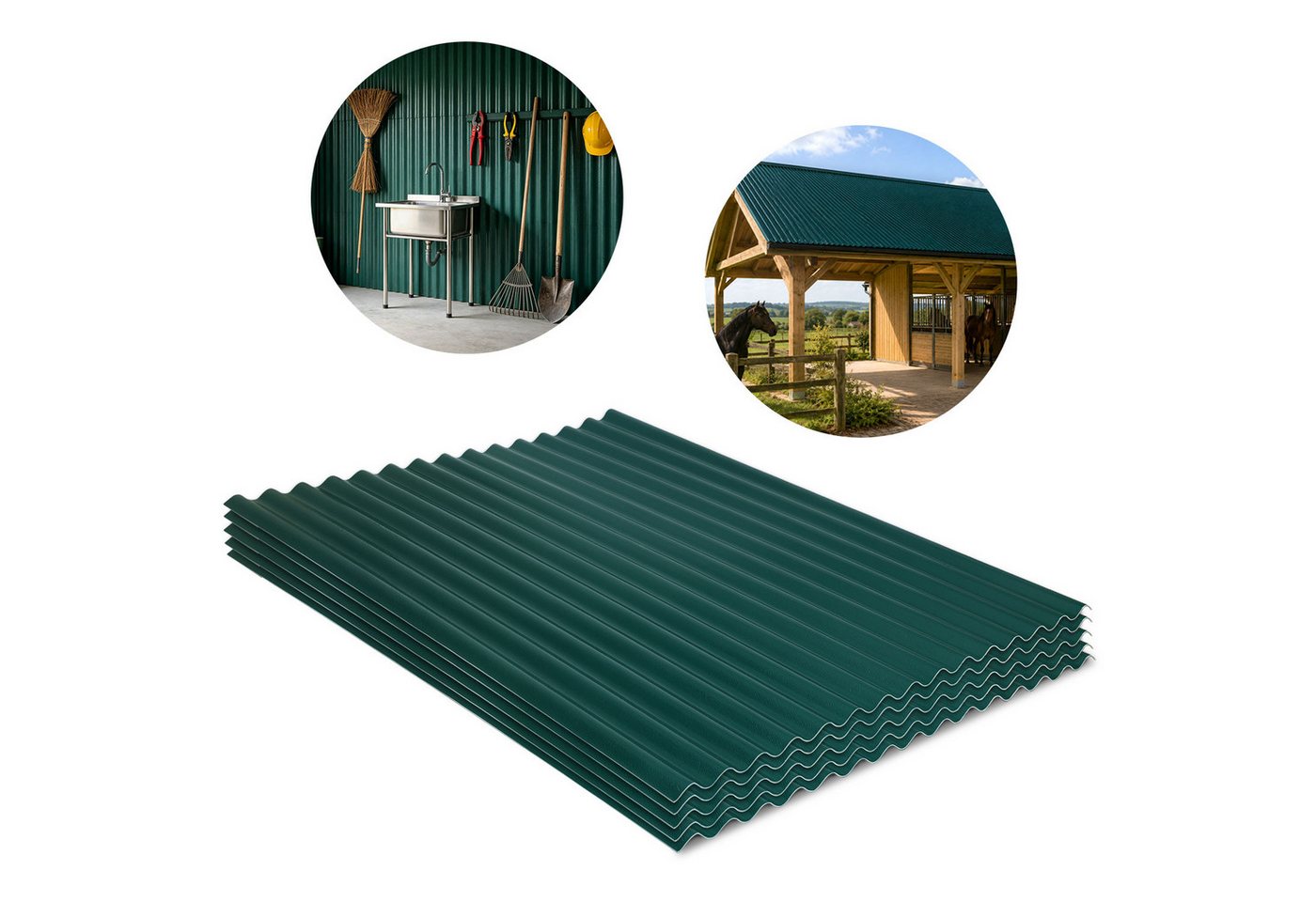 Clanmacy Wellplatte ASA Wellplatten 5er Set Dunkelgrün 117 x 93 cm 1,5 mm für Gartenhaus, (5-St) Bild 5