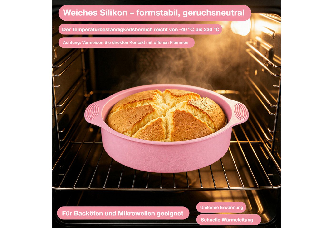 BlingBin Backform 8 Stück Silikon Backformen Set, Kuchenform Muffinform für Backen, (8er Set 8-tlg), Antihaft Springform mit Backpinsel Silikonspatel für Muffin Kuchen Bild 5
