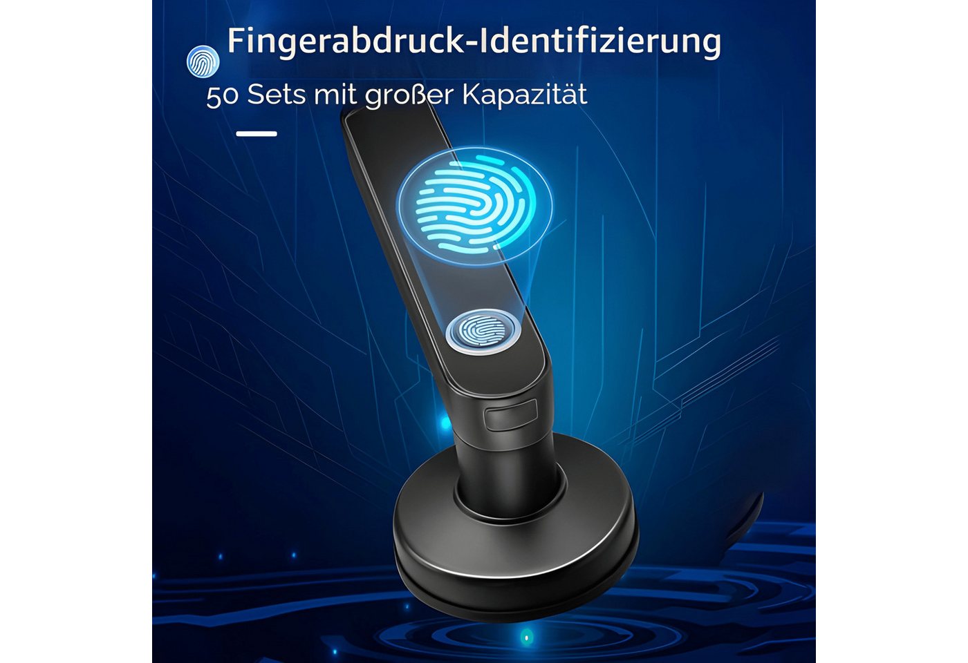 Tuya Türschlossantrieb BLE Fingerabdruck-Türschloss digitales elektronisches Schloss, App-Steuerung via Bluetooth, Tastatur zur Eingabe von PIN-Codes