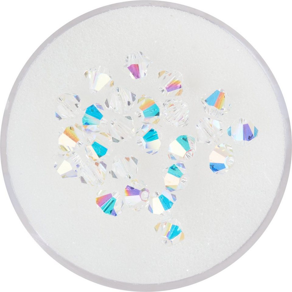 Pracht Bastelperlen Glasschliffperlen Glitzer, 4 mm 25 Stück