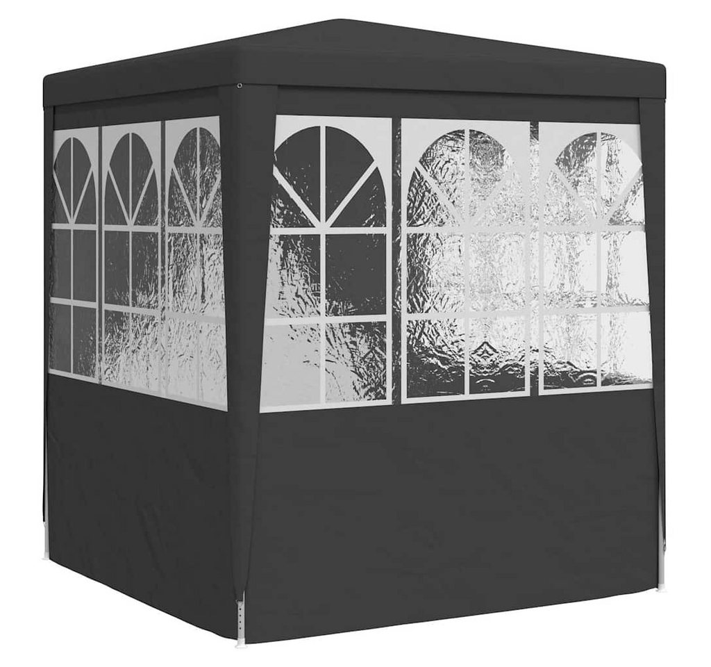 furnicato Partyzelt Anthrazit 2,5x2,5x2,4 m mit UV- und wasserbeständigem, Wetterfestes Gartenpavillon mit Seitenwänden und Reißverschluss-Tür