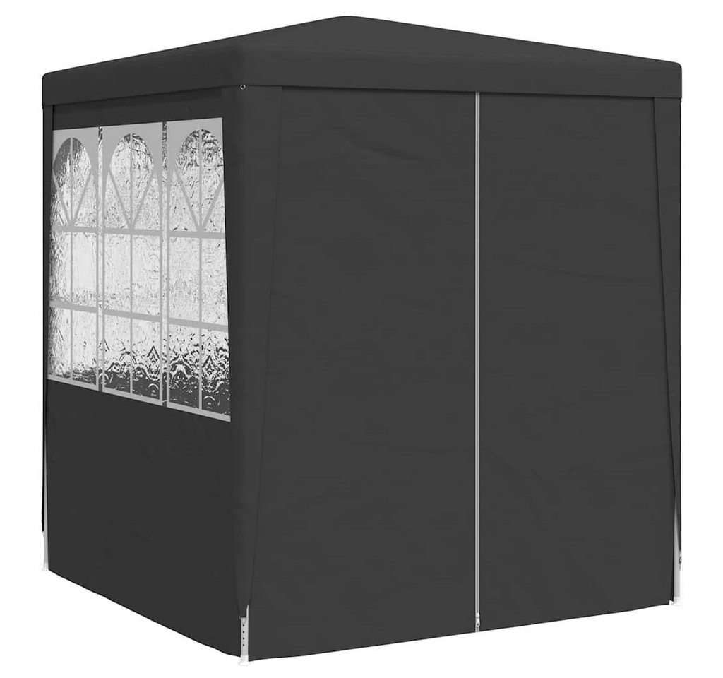 furnicato Partyzelt Anthrazit 2,5x2,5x2,4 m mit UV- und wasserbeständigem, Wetterfestes Gartenpavillon mit Seitenwänden und Reißverschluss-Tür Bild 3