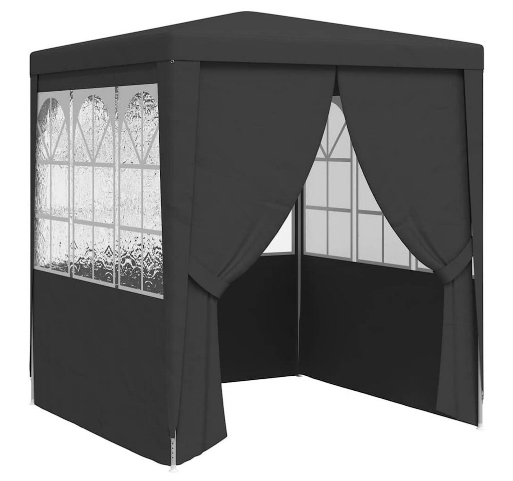 furnicato Partyzelt Anthrazit 2,5x2,5x2,4 m mit UV- und wasserbeständigem, Wetterfestes Gartenpavillon mit Seitenwänden und Reißverschluss-Tür Bild 4