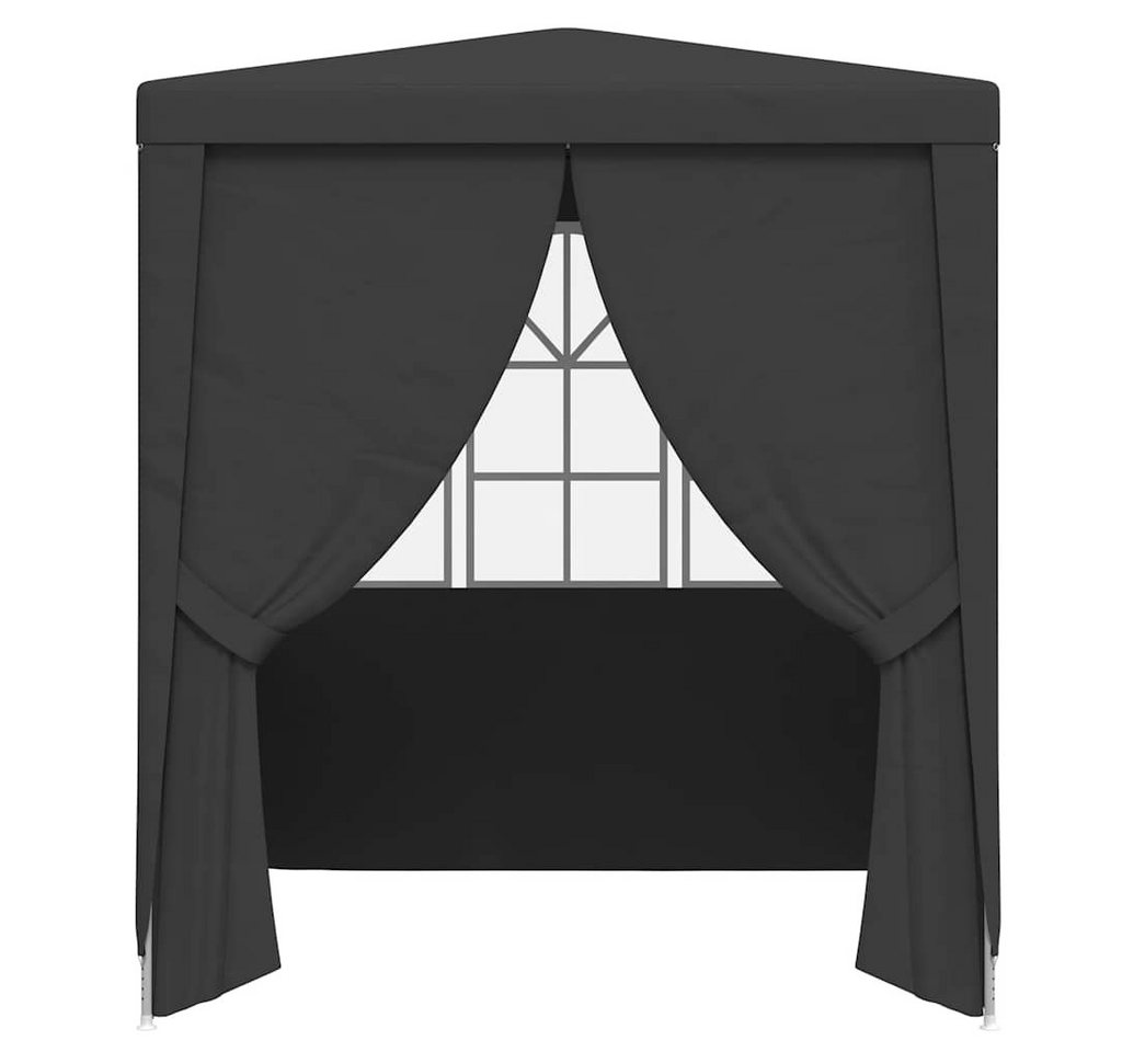 furnicato Partyzelt Anthrazit 2,5x2,5x2,4 m mit UV- und wasserbeständigem, Wetterfestes Gartenpavillon mit Seitenwänden und Reißverschluss-Tür Bild 5