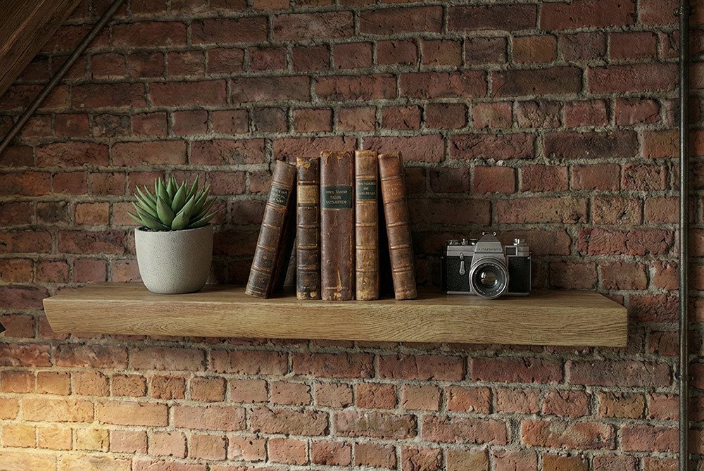 riess-ambiente Wandregal PURE 60cm beige – Mango-Massivholz, Holzmaserung, Steckregal, Einzelartikel 1-tlg., Schweberegal für Bücher & Deko – ideal für Wohn- oder Schlafräume Bild 5