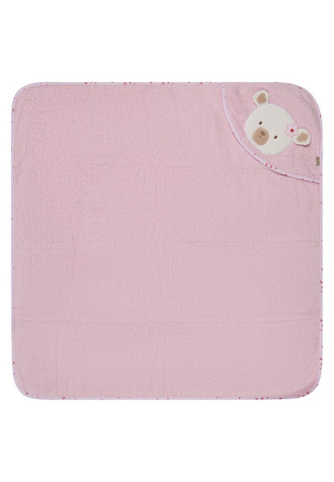 Sterntaler® Badetuch Motiv-Kapuzenbadetuch BÄR Betty, Frottee (1-St), Kapuzenbadetuch 100x100cm, aus weichemFrottee, mit süßer Applikation