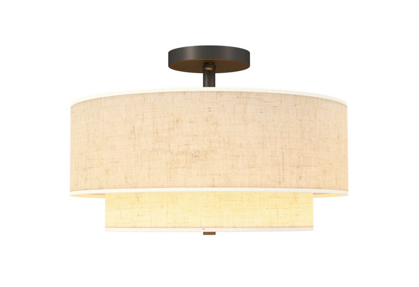 Blossom LED Deckenleuchte Deckenlampe E14 mit Leinen Lampenschirm Ø40 cm 3-flammig, für Wohnzimmer Schlafzimmer Flur, modern Bild 2