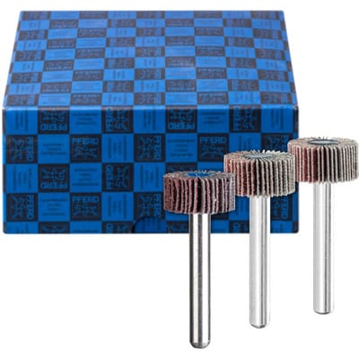 PFERD 44498001 - Fächerschleifer-Set 3-tlg. Korund Ø 20x10mm Schaft-Ø 6 mm A60, 8