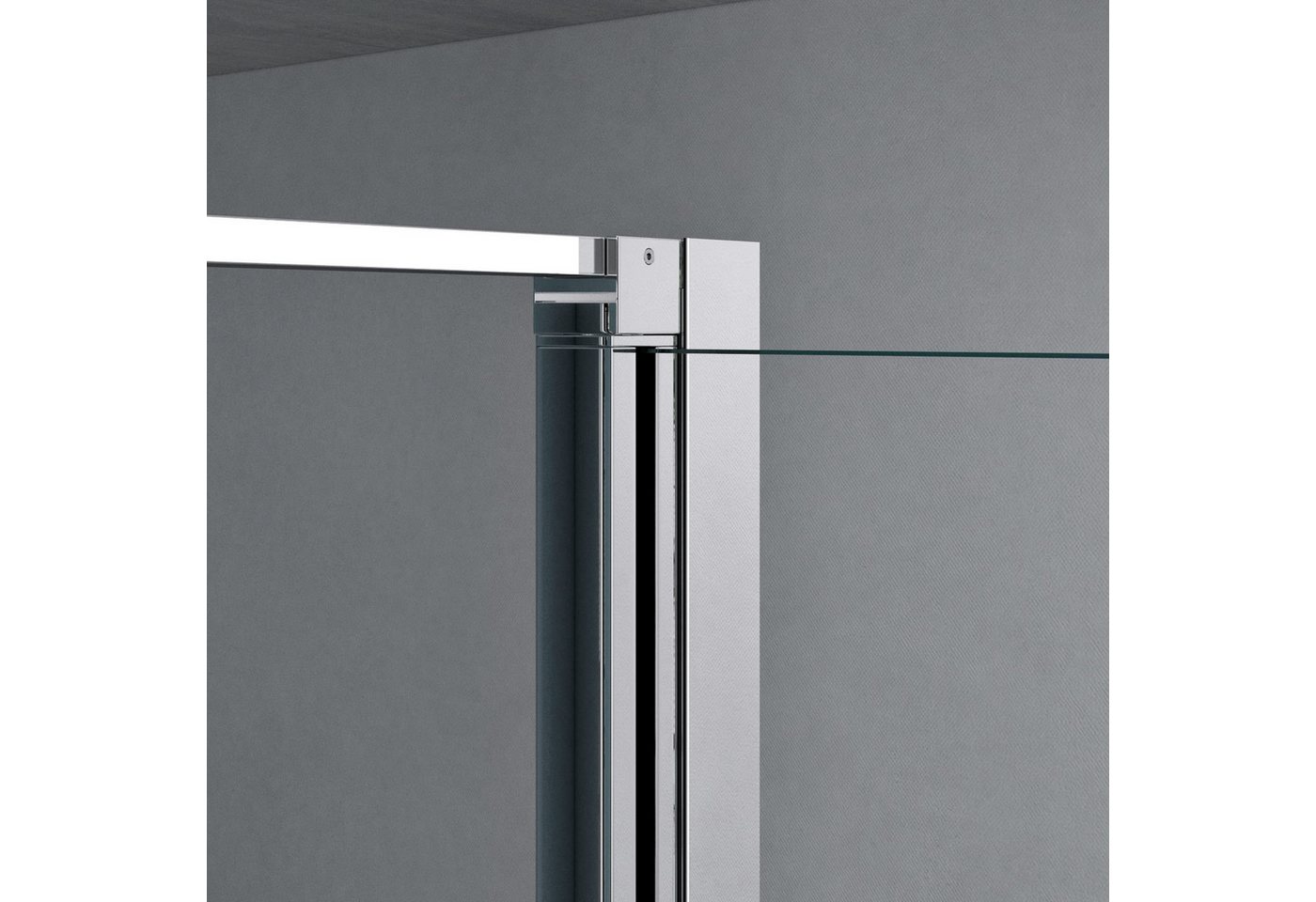 Mai & Mai Grossraumdusche U-Form Duschkabine aus 8 mm ESG mit Nano-Beschichtung R66UK, BxT: 90x80 cm, Sicherheitsglas nach DIN EN 12150-1 und DIN EN 14428