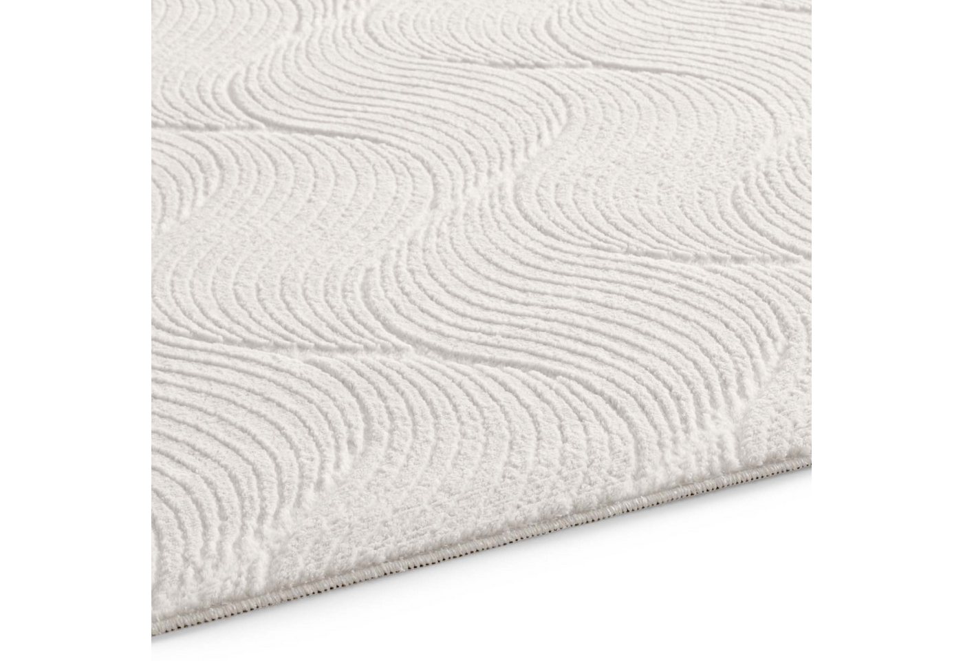 TaCa Home Teppich Kurzflor Teppich Hasenfell Optik, rund, Höhe: 10 mm, Wohnzimmer, Kinderzimmer, Esszimmer, Shell Creme - 80 x 80 cm rund Bild 3