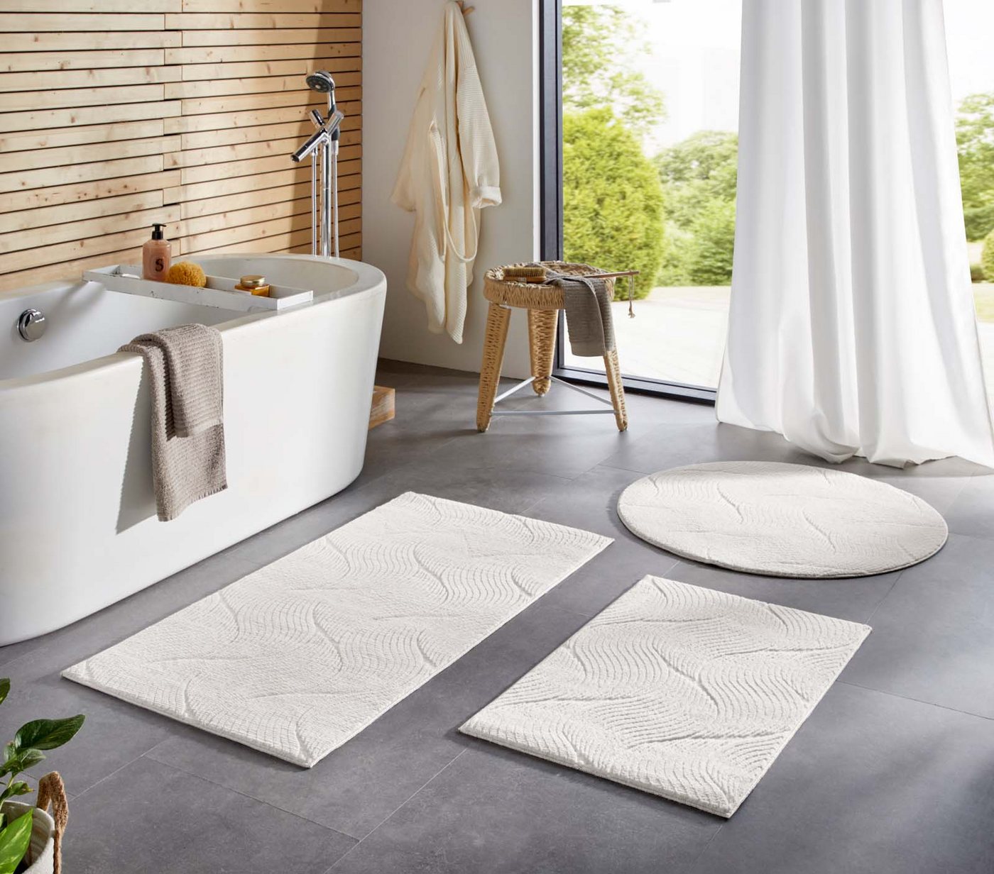 TaCa Home Teppich Kurzflor Teppich Hasenfell Optik, rund, Höhe: 10 mm, Wohnzimmer, Kinderzimmer, Esszimmer, Shell Creme - 80 x 80 cm rund Bild 5