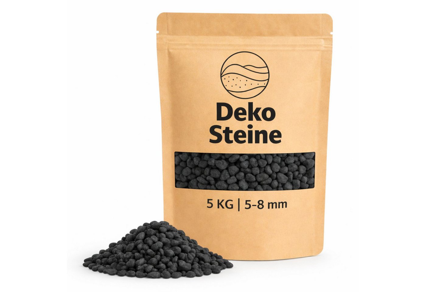 matches21 HOME & HOBBY Deko-Granulate Deko-Steine 5 KG schwarz Ø 5-8 mm Vasen Glas-Füllung Streudeko, (1 St), Farbiges Deko-Granulat als bunte Tischdeko Hochzeitsdeko Bild 3