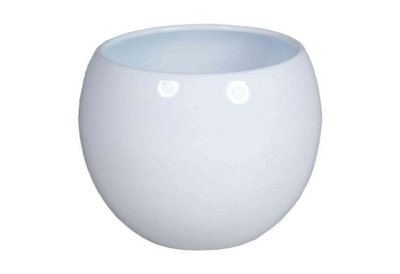 INNA-Glas Blumentopf Keramik Pflanztopf, Ø16,5cm, 13cm, weiß