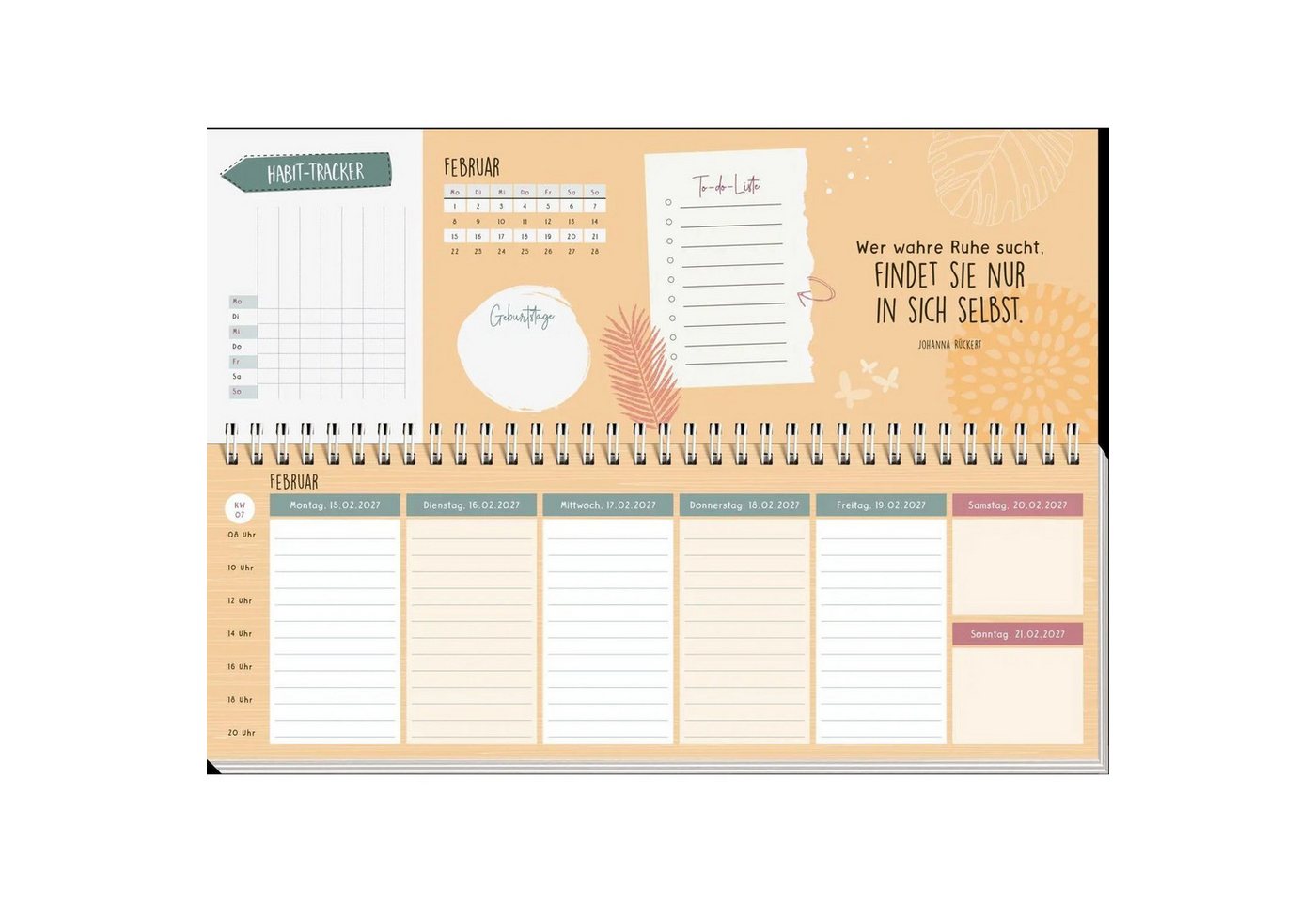 groh Verlag Jahresplaner Tischkalender 2027 quer: Einatmen. Ausatmen. Sein. Bild 2