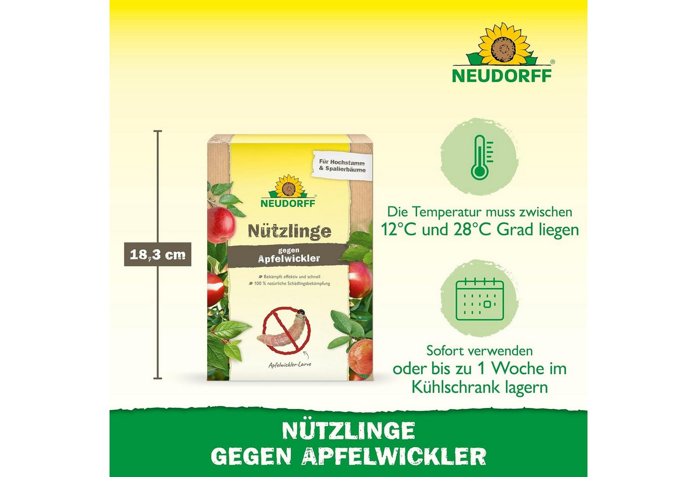 Neudorff Nematoden Nützlinge gegen Apfelwickler, 5 Mio. SF-Nematoden gegen Apfelwickler-Larven