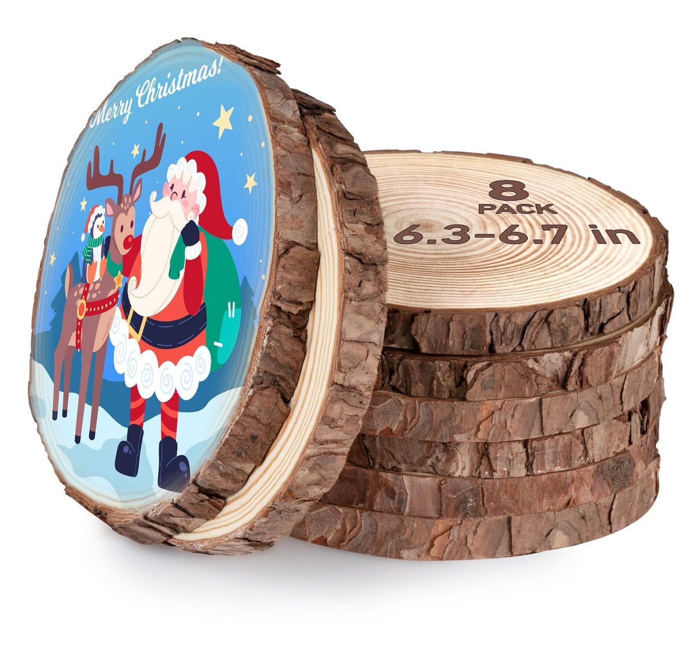 lindahandel Rindenscheiben Holzscheiben 16–17 cm, Dicke 15 mm, Kiefer Baumscheiben ungebohrt, (8-tlg), ideal für individuelle DIY Dekorationen,Untersetzer,und Bastelprojekte Bild 5