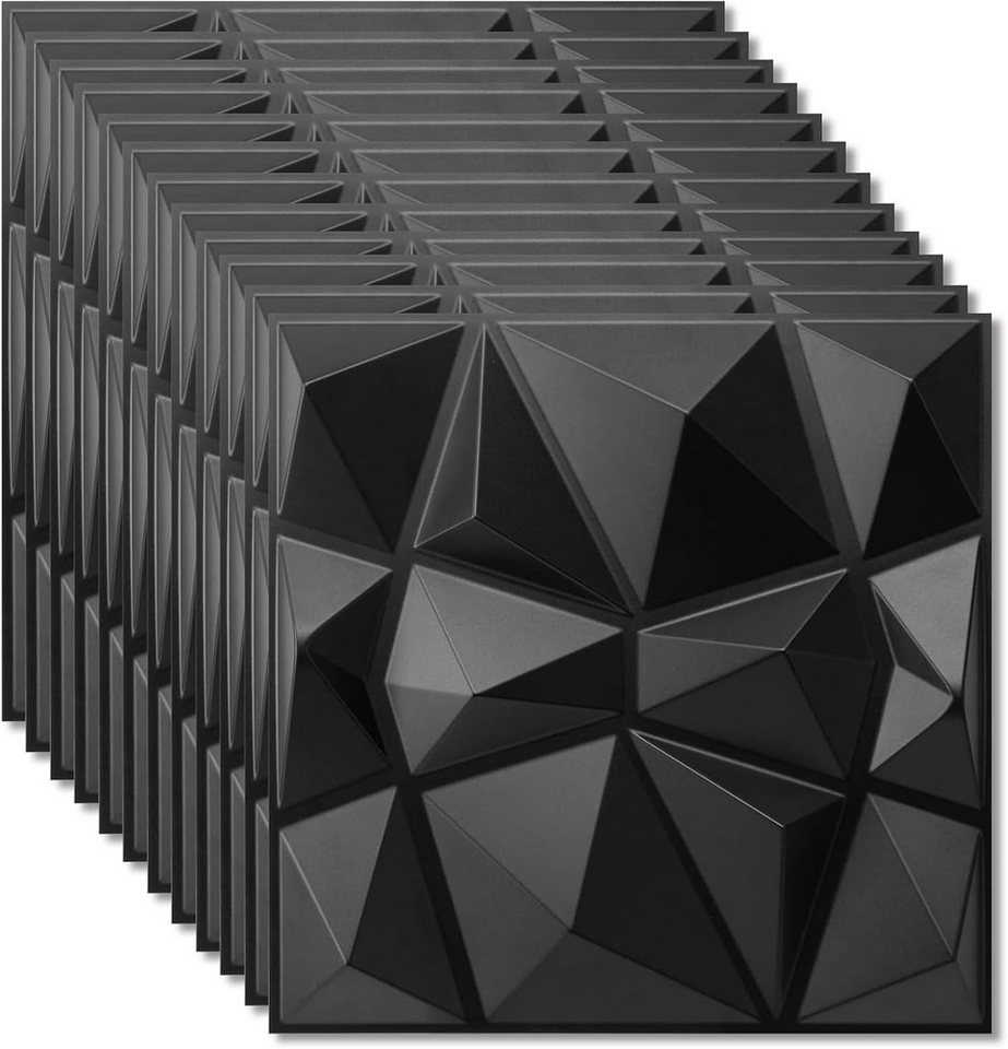 BlingBin 3D Wandpaneel 20 Stück 3D Wandpaneele Selbstklebend Steinoptik, BxL: 30x30 cm, 0,09 qm, (20 Stück, 20-tlg., 30 × 30 cm, 3D Paneele PVC Platte) Wandaufkleber für Innenwanddekoration, für Möbel Wandtür Bild 4